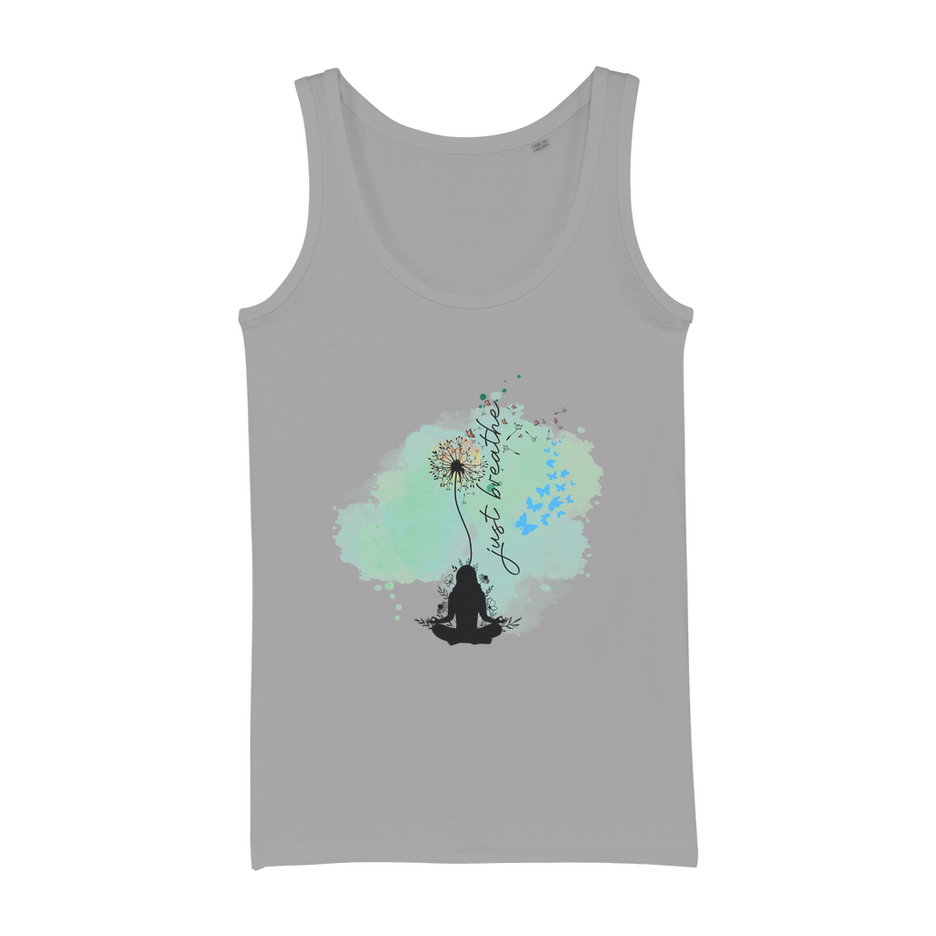 Just Breathe - Green Dandelion Organic Jersey Womens Tank Top