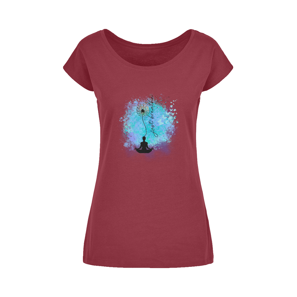 Just Breathe - Dandelion Wide Neck Womens T-Shirt XS-5XL