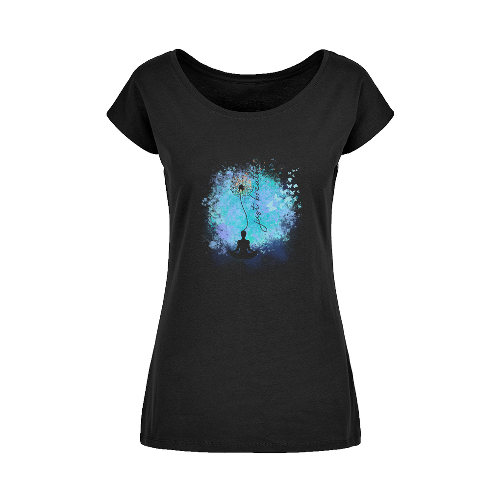 Just Breathe - Dandelion Wide Neck Womens T-Shirt XS-5XL