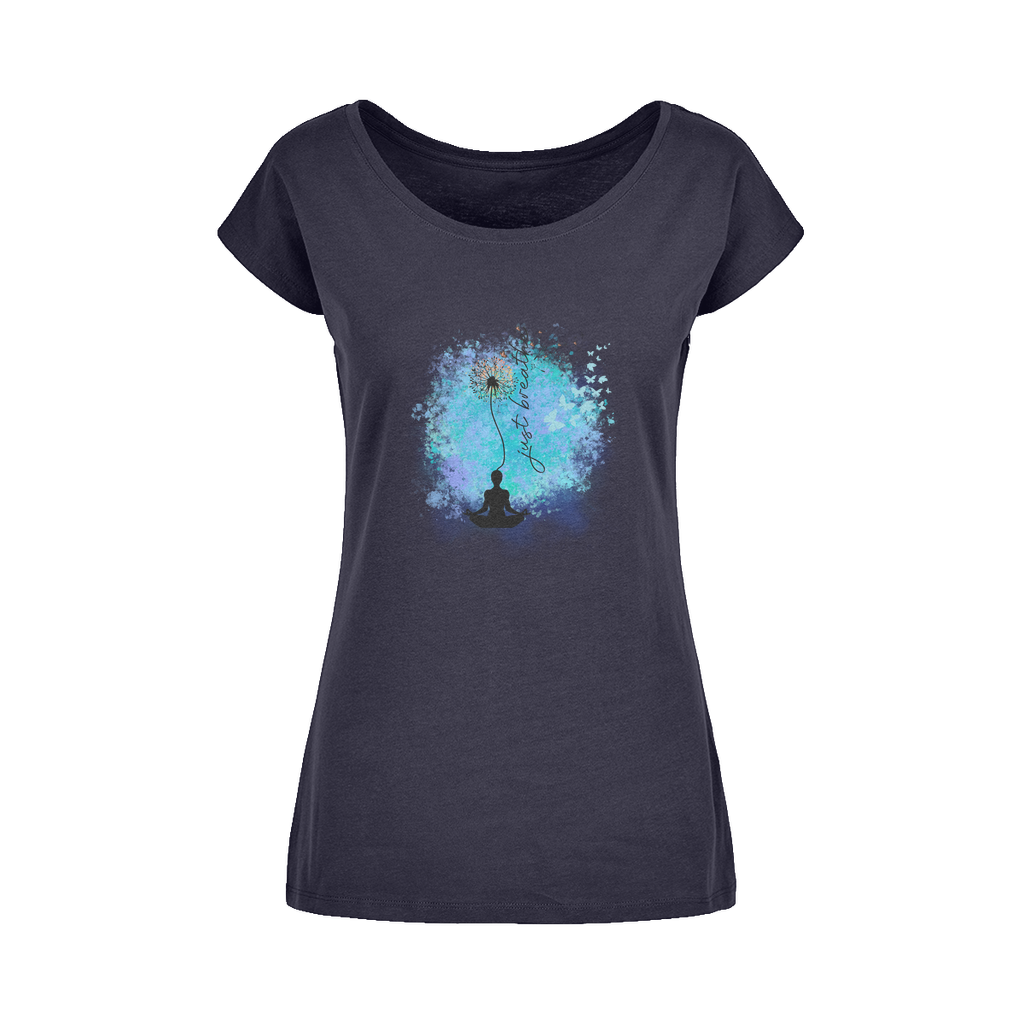 Just Breathe - Dandelion Wide Neck Womens T-Shirt XS-5XL