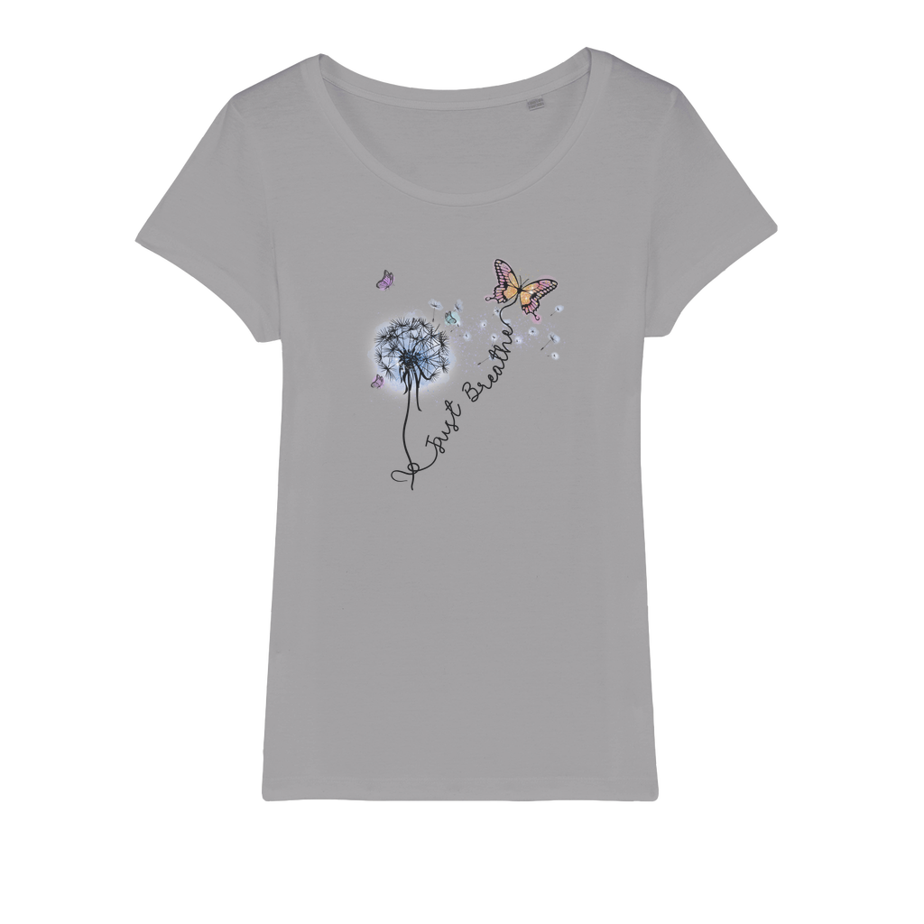 Just Breathe Butterfly Organic Jersey Womens T-Shirt