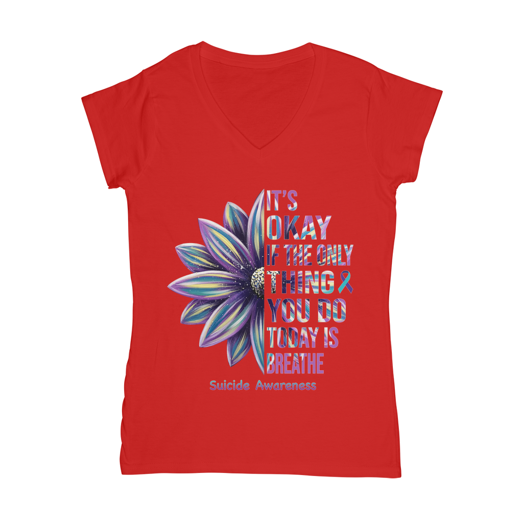 Today Just Breathe Classic Women's V-Neck T-Shirt