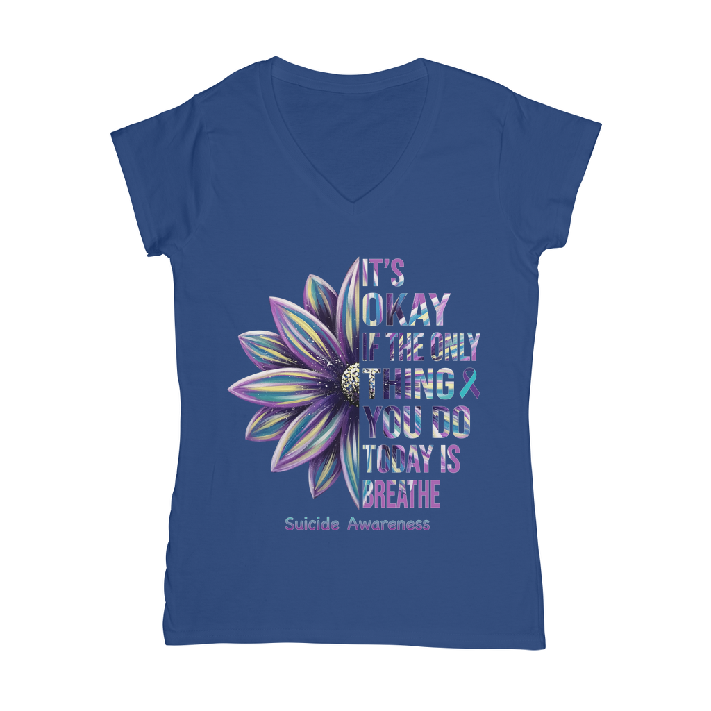 Today Just Breathe Classic Women's V-Neck T-Shirt