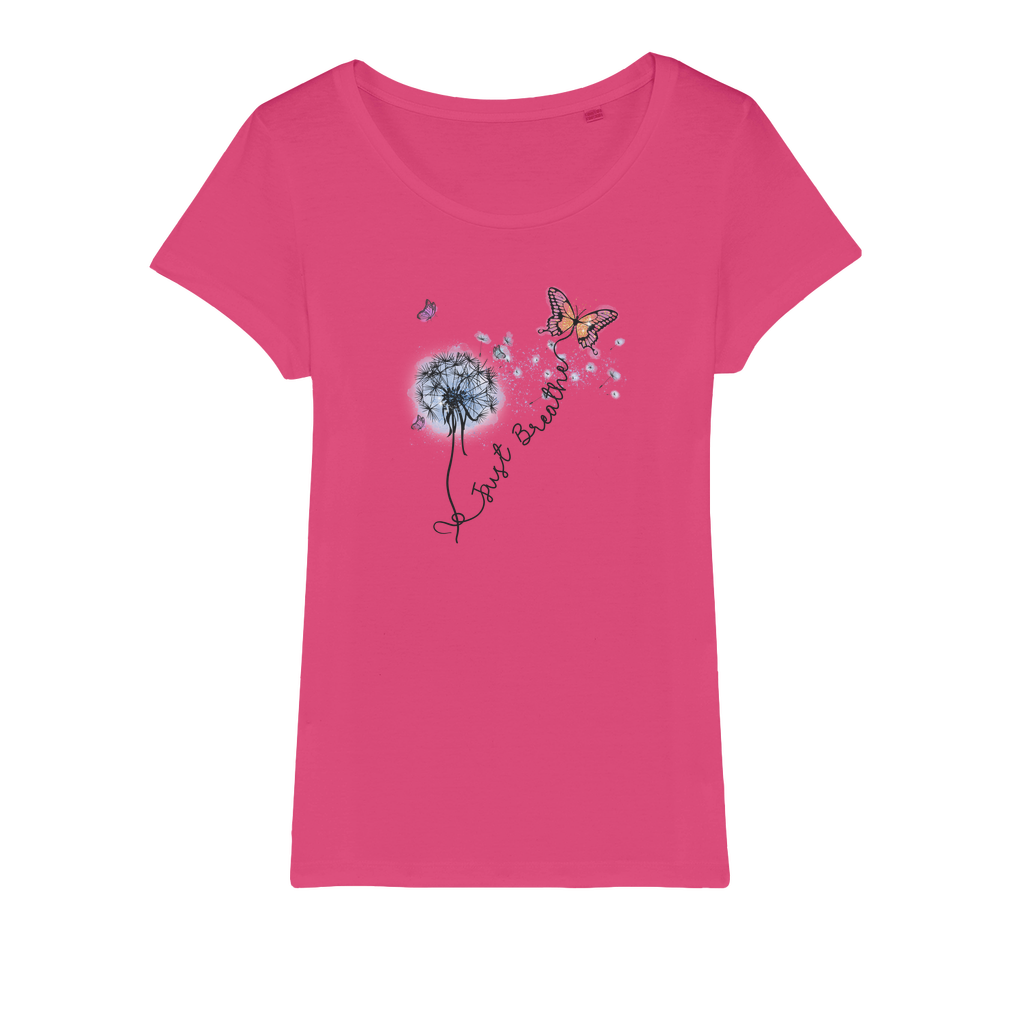 Just Breathe Butterfly Organic Jersey Womens T-Shirt